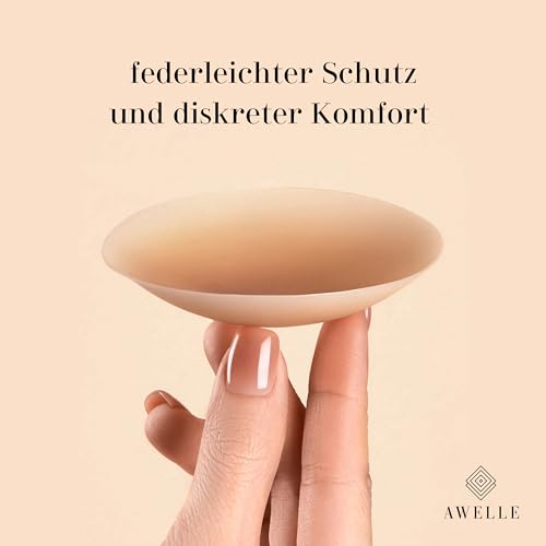 AWELLE Nippel Pads - Selbstklebende Brustwarzenabdeckungen aus Silikon [Wiederverwendbar & Waschbar] - Diskrete Nippelabdeckungen für Frauen [2 Paare]