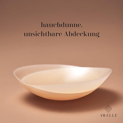 AWELLE Nippel Pads - Selbstklebende Brustwarzenabdeckungen aus Silikon [Wiederverwendbar & Waschbar] - Diskrete Nippelabdeckungen für Frauen [2 Paare]