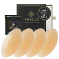 AWELLE Nippel Pads - Selbstklebende Brustwarzenabdeckungen aus Silikon [Wiederverwendbar & Waschbar] - Diskrete Nippelabdeckungen für Frauen [2 Paare]