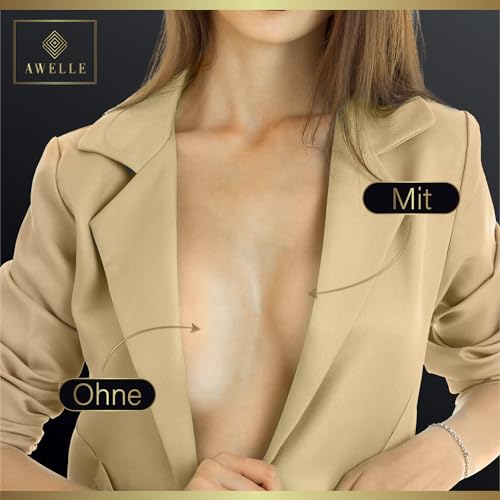 AWELLE Boob Tape Set - Rückenfreier Brust Tape mit super klebenden Nippelpads und 20 Fashion Tapes - Klebe BH auch für Grosse Brüste