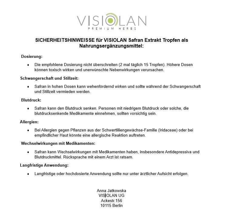 SAFRAN EXTRAKT hochdosiert, 15ml, LIPOSOMAL | Reich an natürlichen Carotinoiden und Crocetin | Flüssigextrakt mit höchster Bioverfügbarkeit | Echter Safran von eigenen Feldern | Laborgeprüft