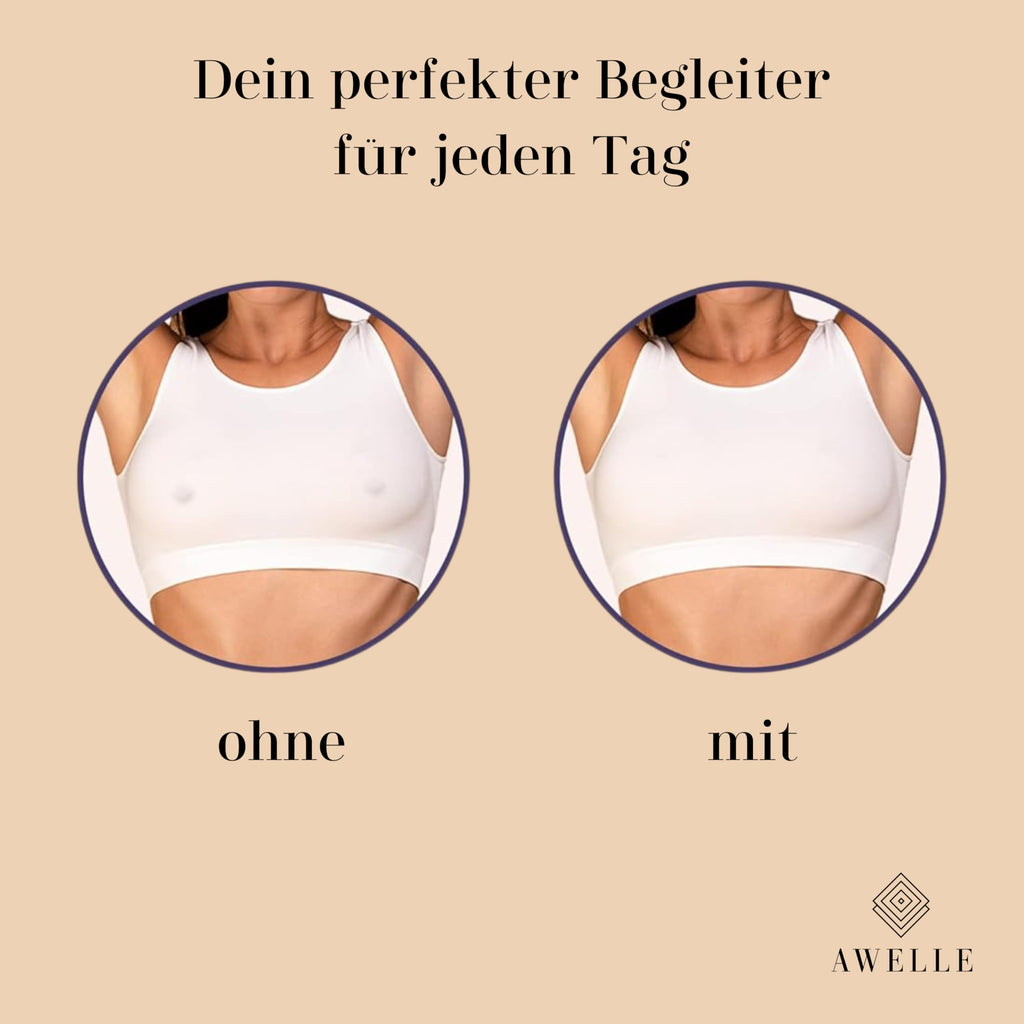 AWELLE Nippel Pads - Selbstklebende Brustwarzenabdeckungen aus Silikon [Wiederverwendbar & Waschbar] - Diskrete Nippelabdeckungen für Frauen [2 Paare]